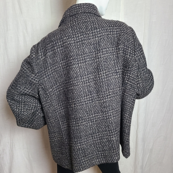 Dalia Collection Brown Houndstooth Wool Blend Double Breaster Blazer Coat - Picture 6 of 15